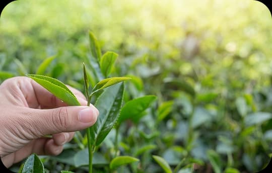Green tea leaves